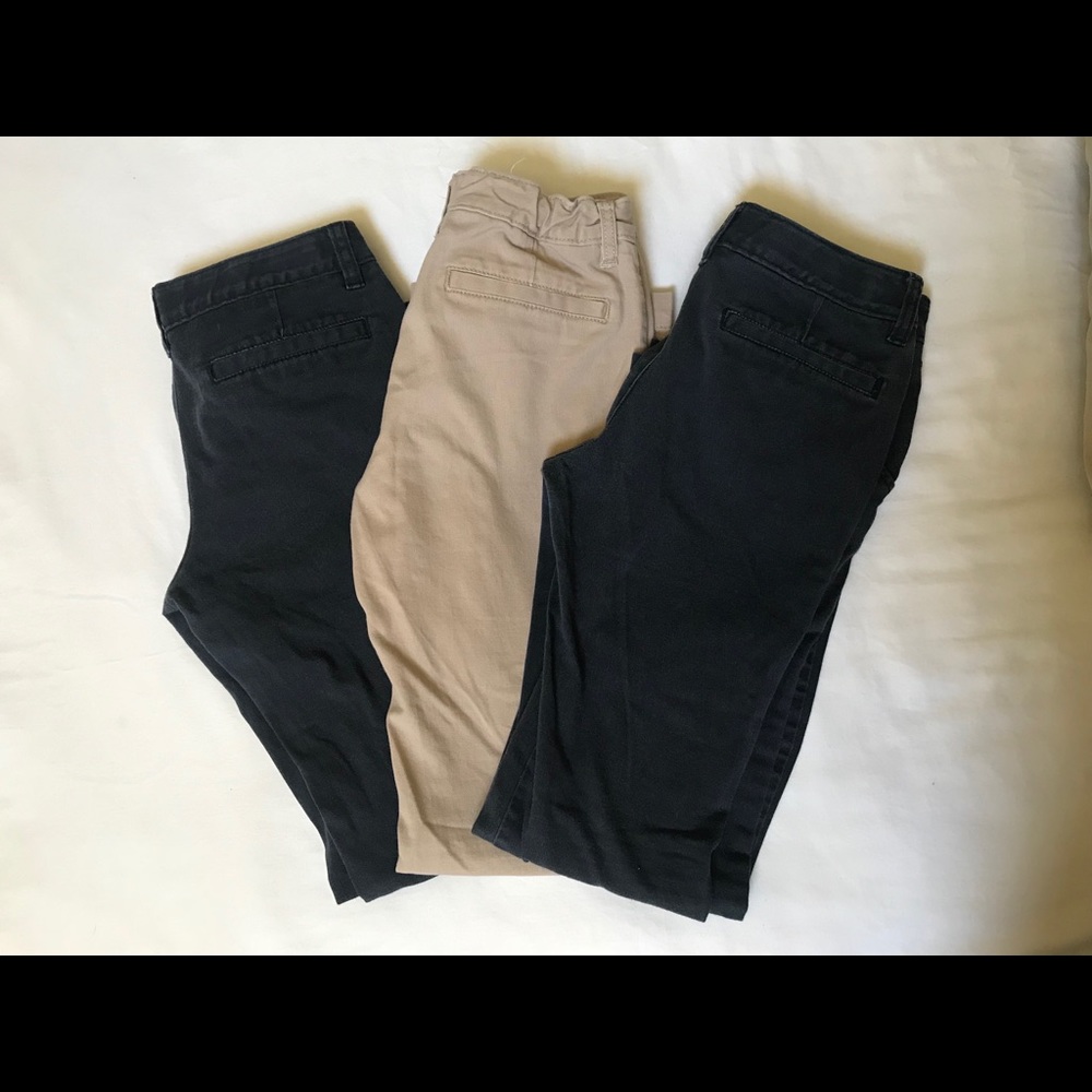(3) Old Navy Girls Uniform Pants Size 12
